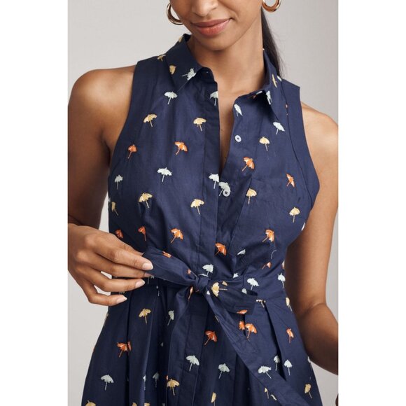 MAEVE BY ANTHROPOLOGIE Women's Sleeveless Mini Shirt Dress Size XS In Blue - Picture 3 of 11